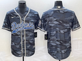 Men's Los Angeles Dodgers Grey Camouflage Blank Jerseys Joint Edition