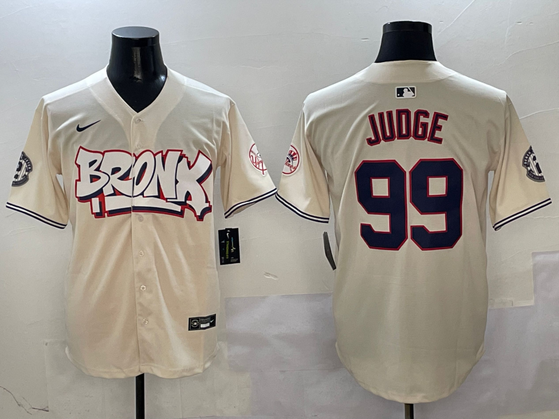Men's New York Yankees Aaron Judge #99 Cream Limited Player Jerseys