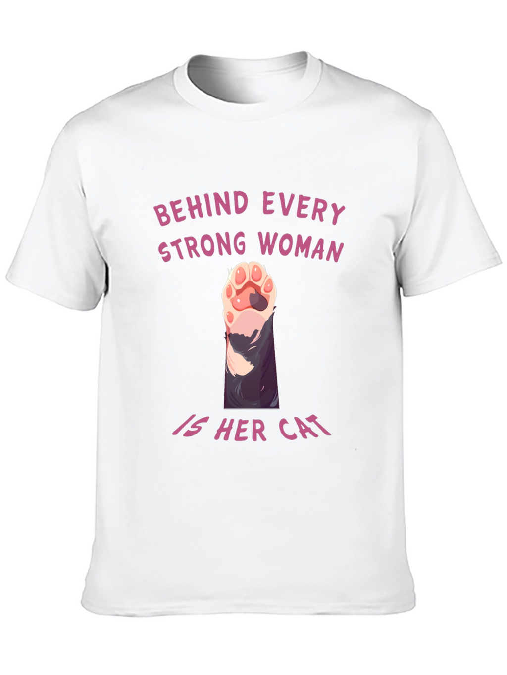 Strong Woman Cat Paw T-Shirt