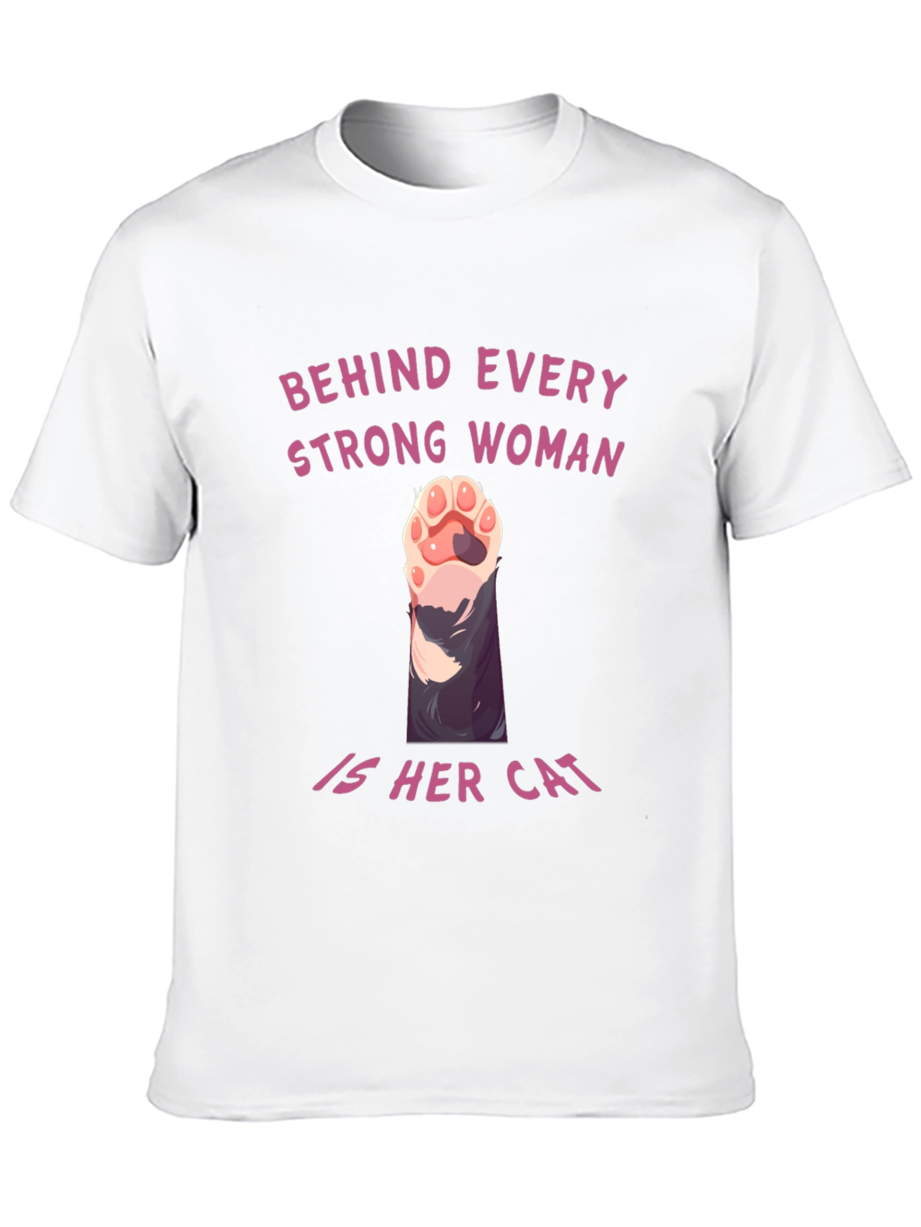 Strong Woman Cat Paw T-Shirt