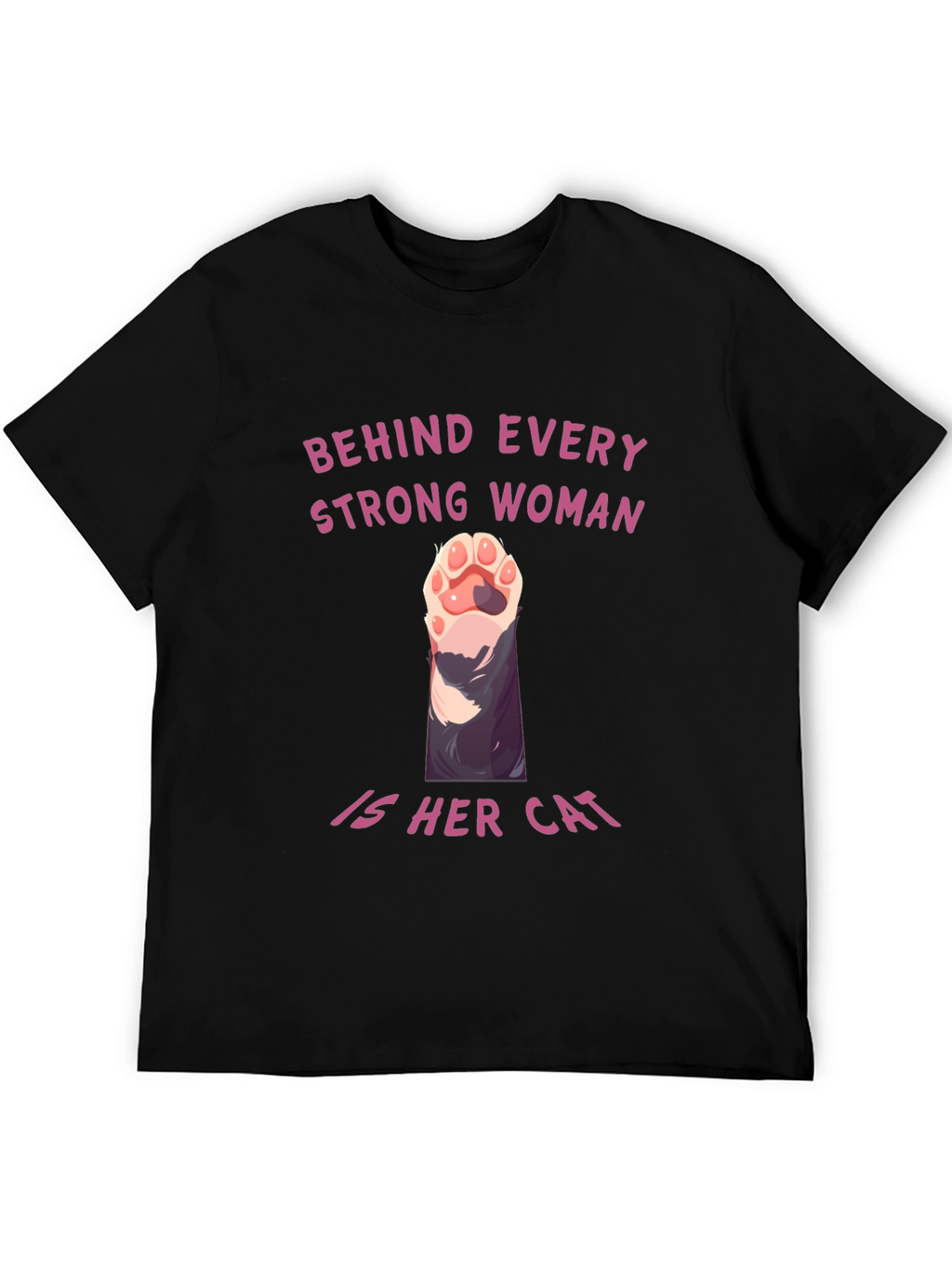 Strong Woman Cat Paw T-Shirt