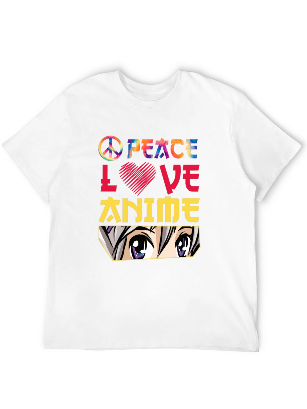 Peace Love Anime T-Shirt - Trendy Graphic Tee