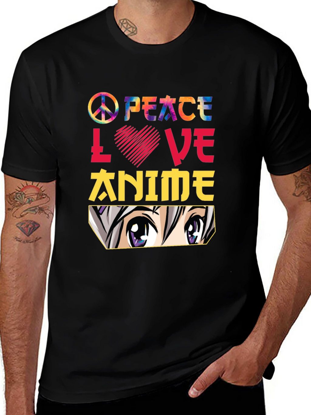 Peace Love Anime T-Shirt - Trendy Graphic Tee