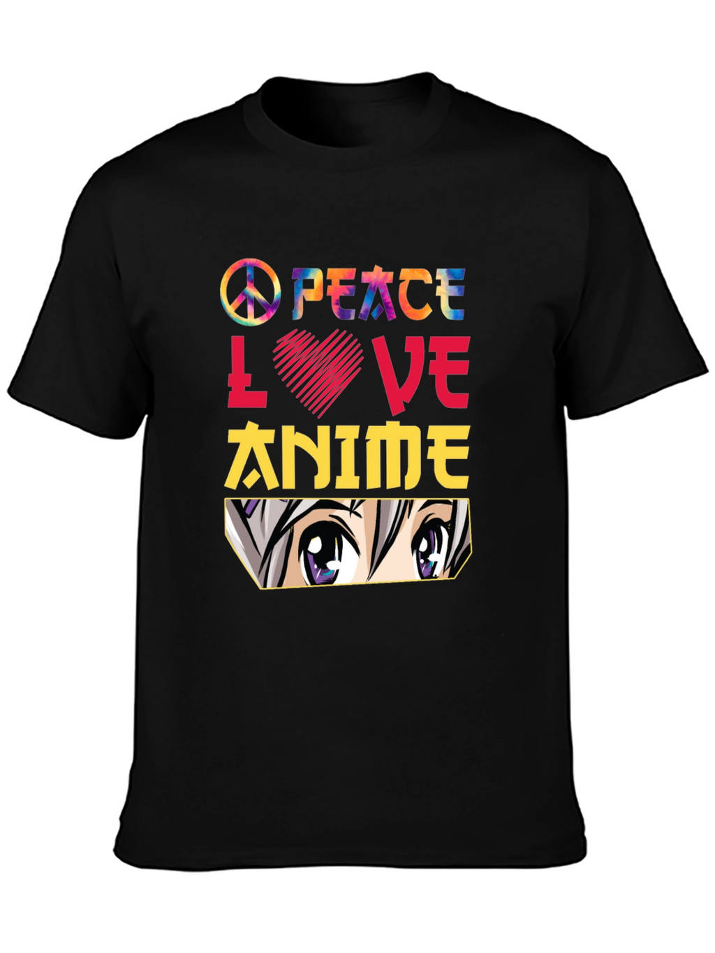 Peace Love Anime T-Shirt - Trendy Graphic Tee