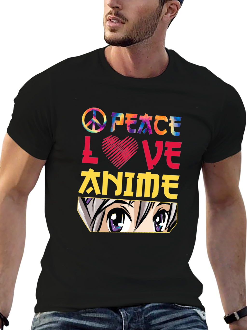 Peace Love Anime T-Shirt - Trendy Graphic Tee