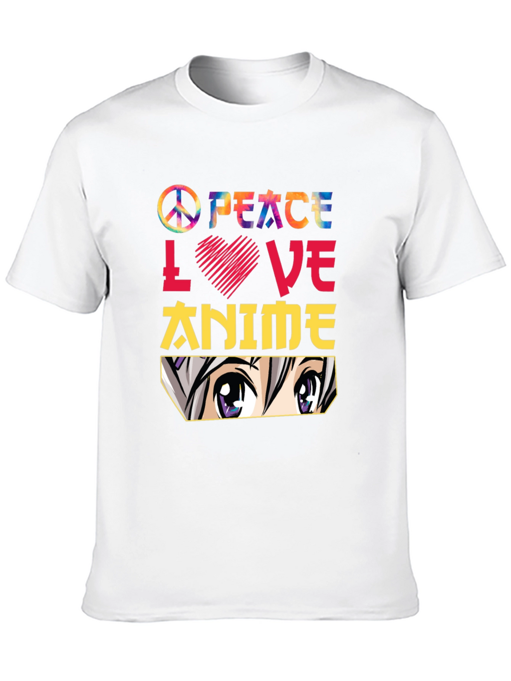 Peace Love Anime T-Shirt - Trendy Graphic Tee
