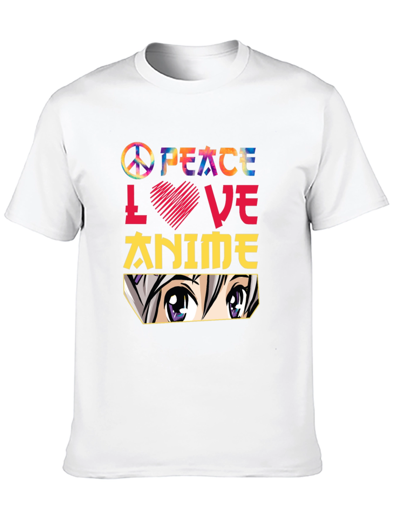 Peace Love Anime T-Shirt - Trendy Graphic Tee