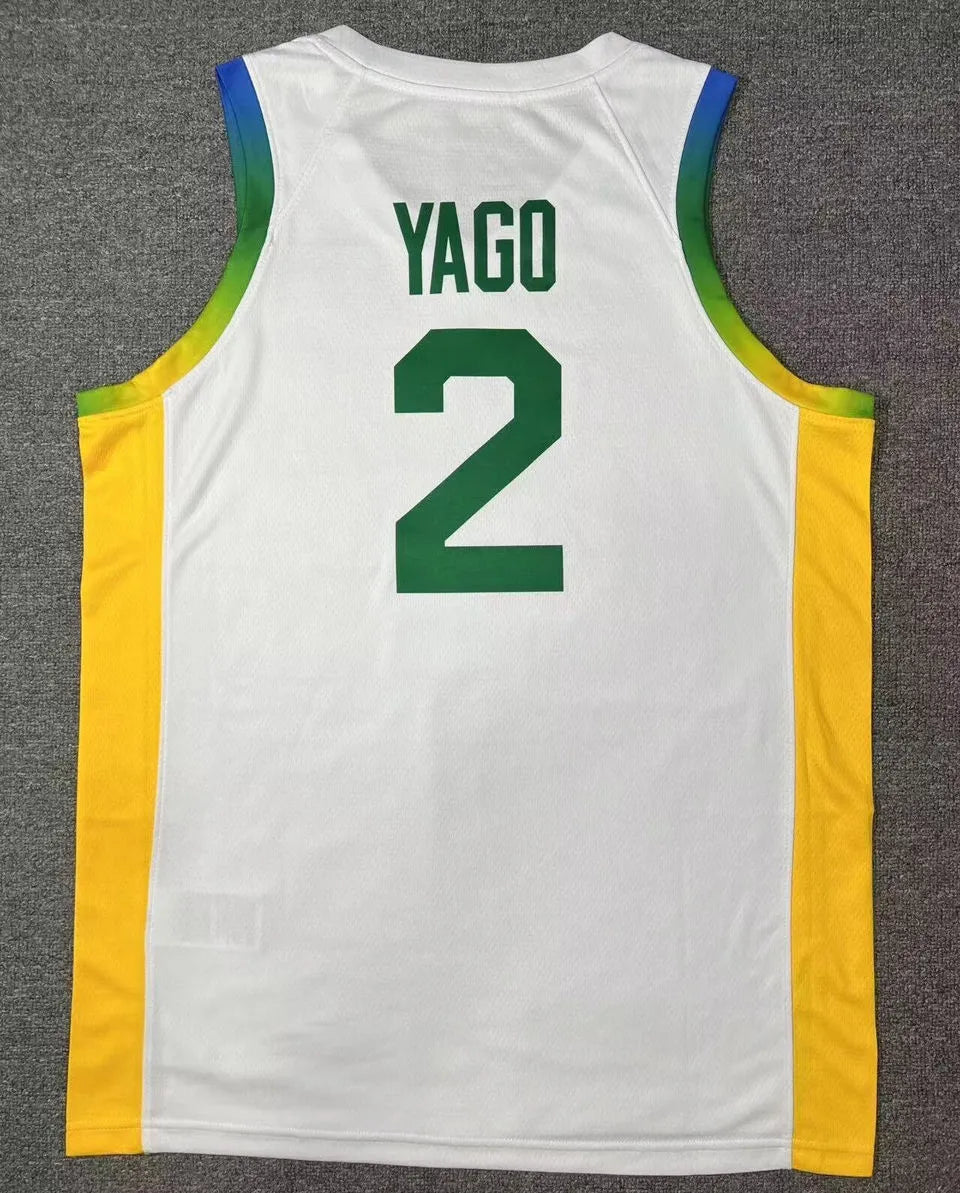 2024 Brazil Team YAGO #2 White Jersey Back