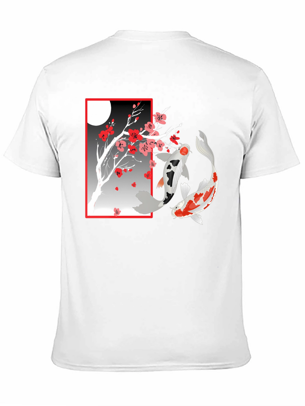 Koi Fish Cherry Blossom Graphic T-Shirt