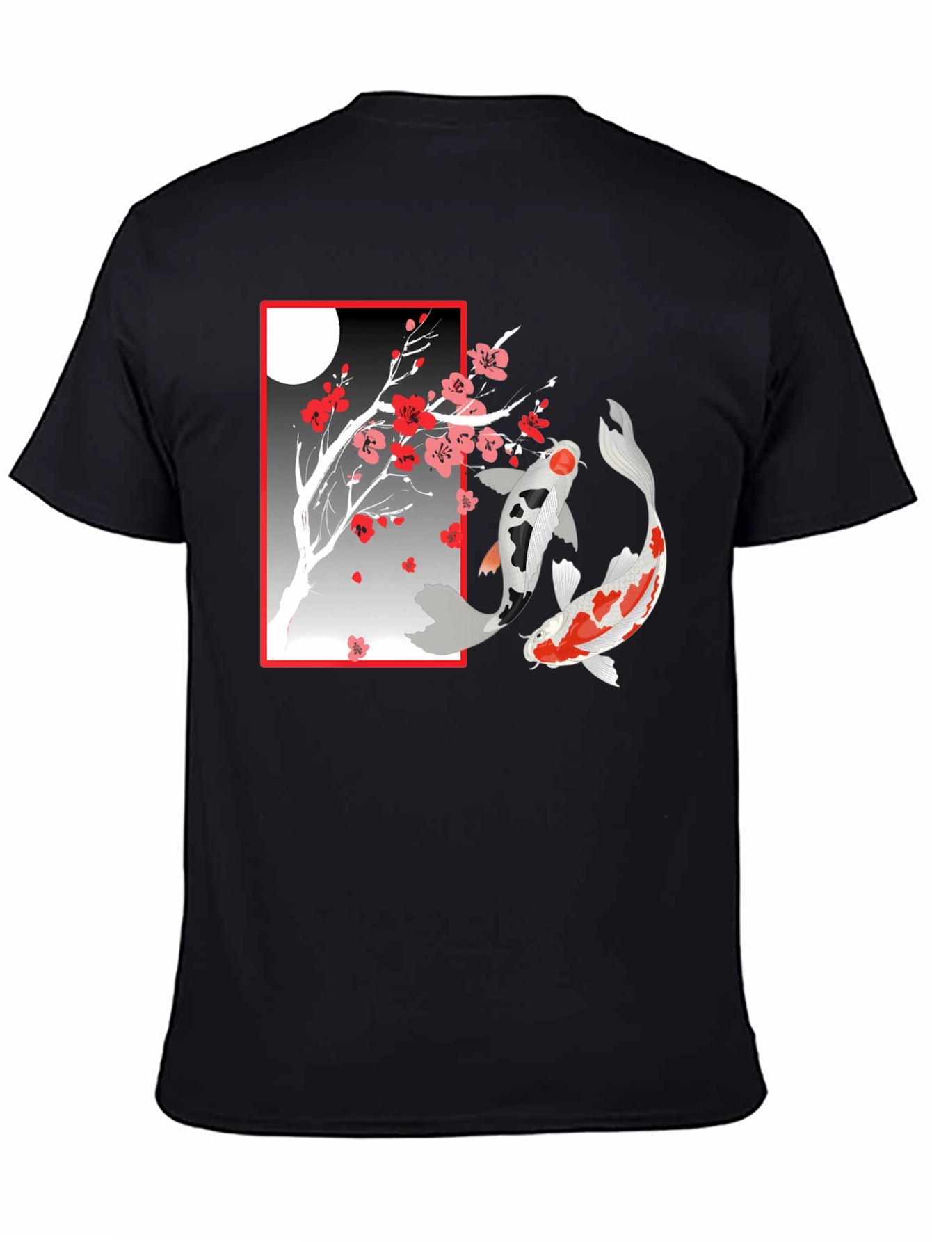 Koi Fish Cherry Blossom Graphic T-Shirt