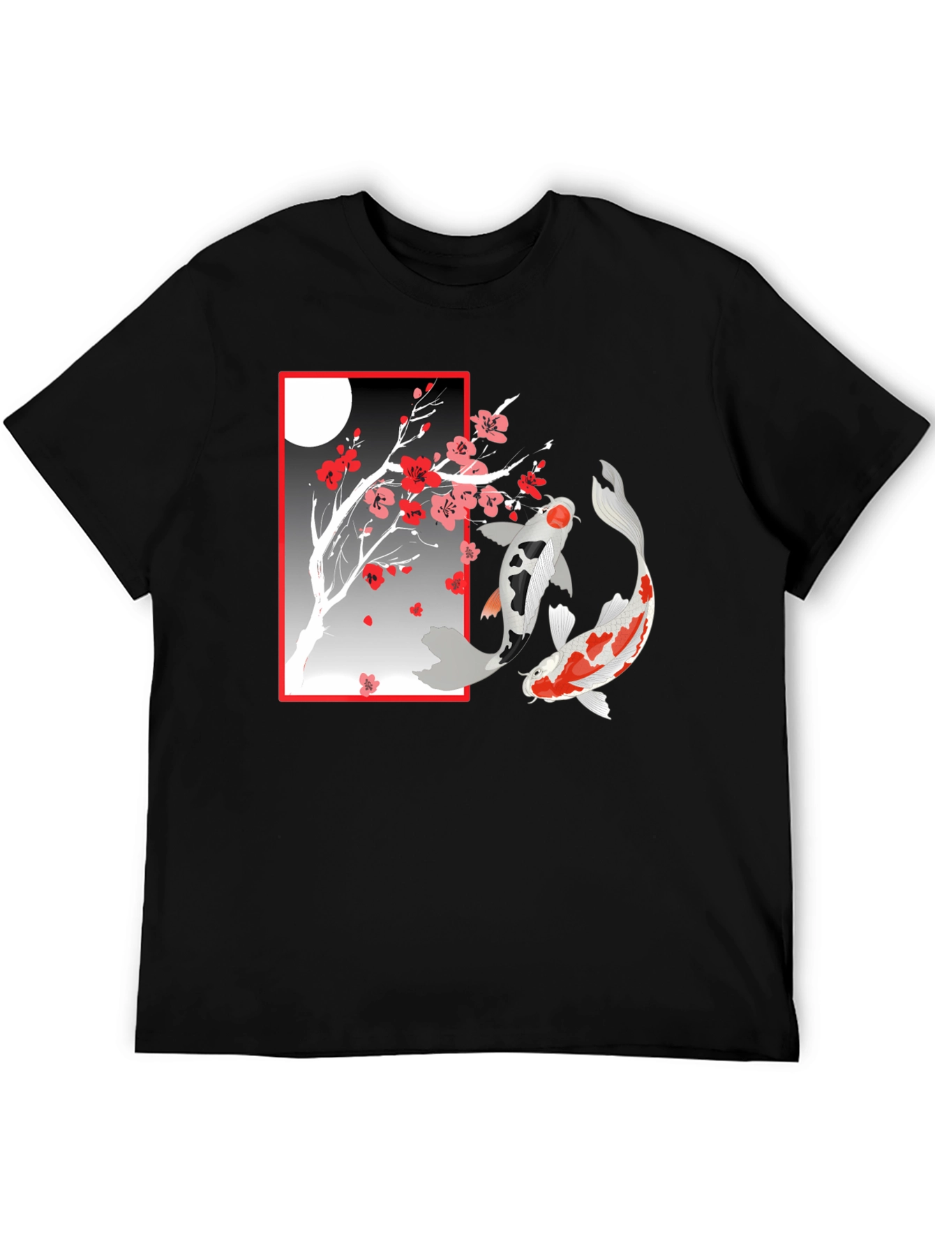 Koi Fish Cherry Blossom Graphic T-Shirt