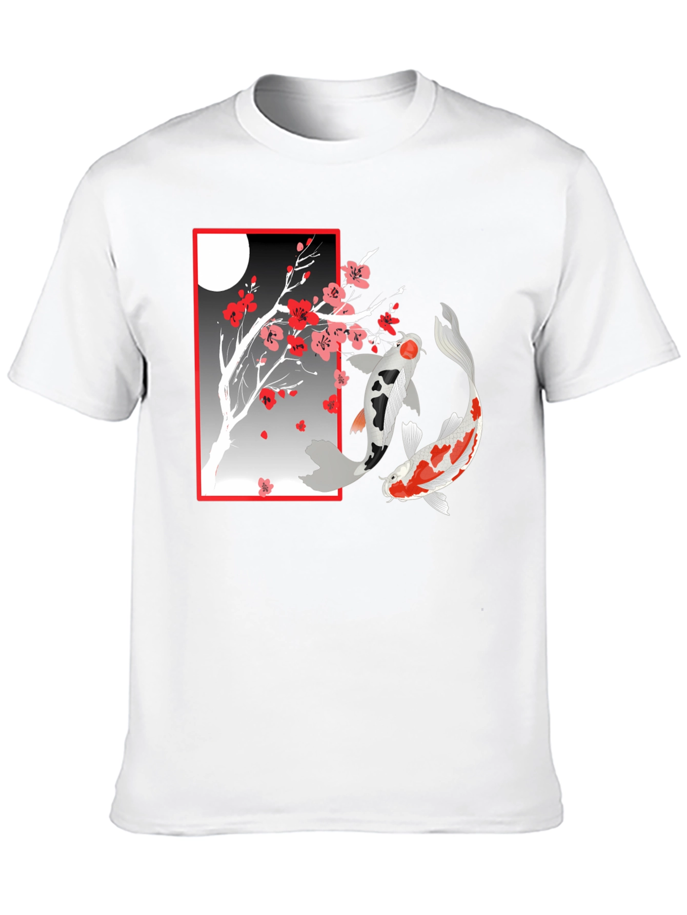 Koi Fish Cherry Blossom Graphic T-Shirt
