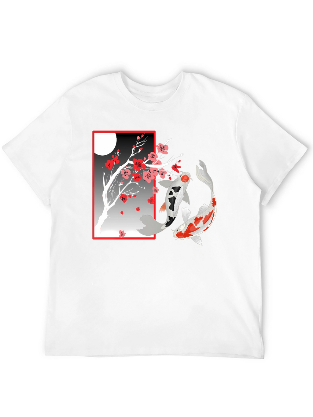 Koi Fish Cherry Blossom Graphic T-Shirt