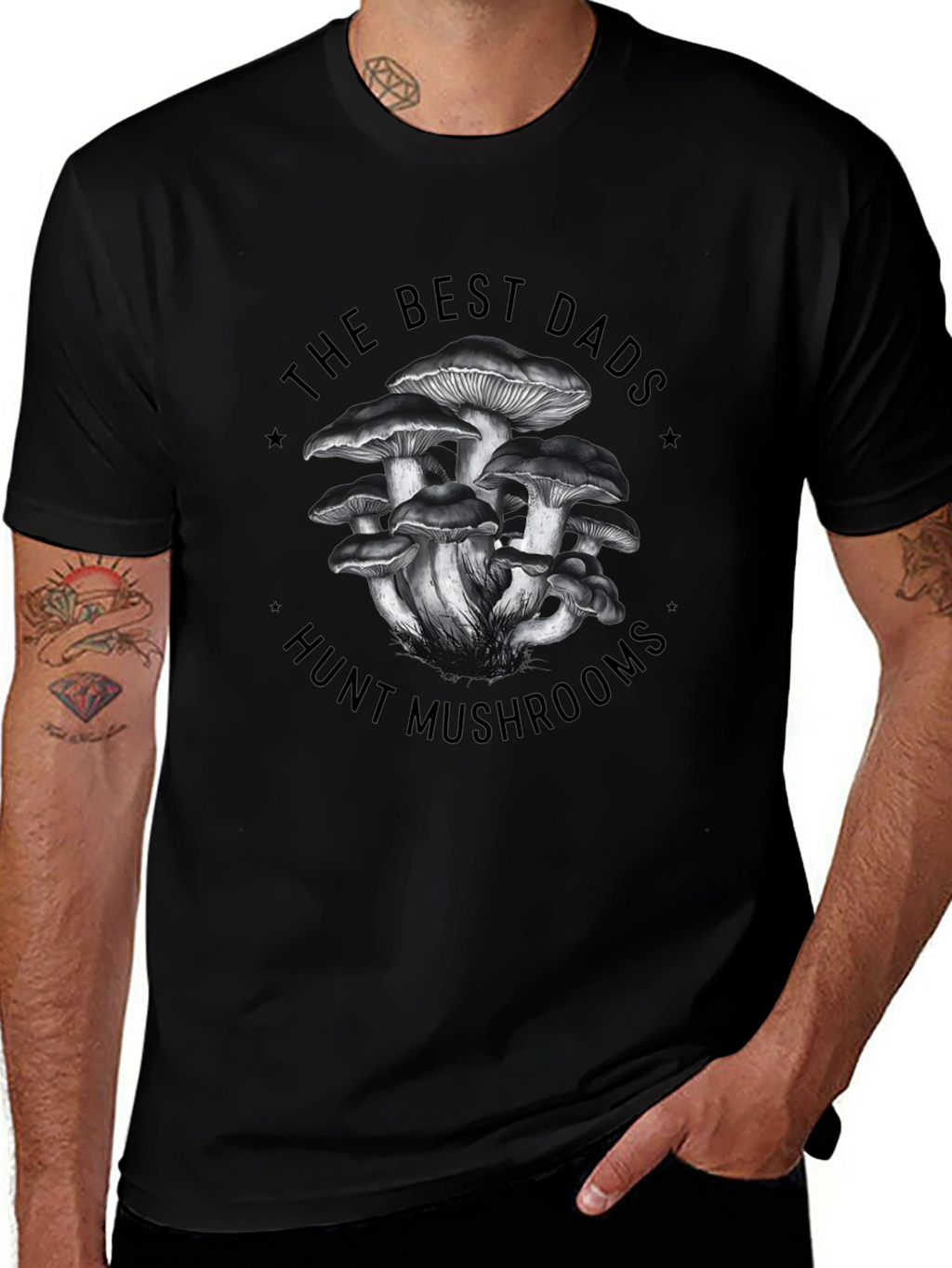 Best Dads Hunt Mushrooms Graphic T-Shirt