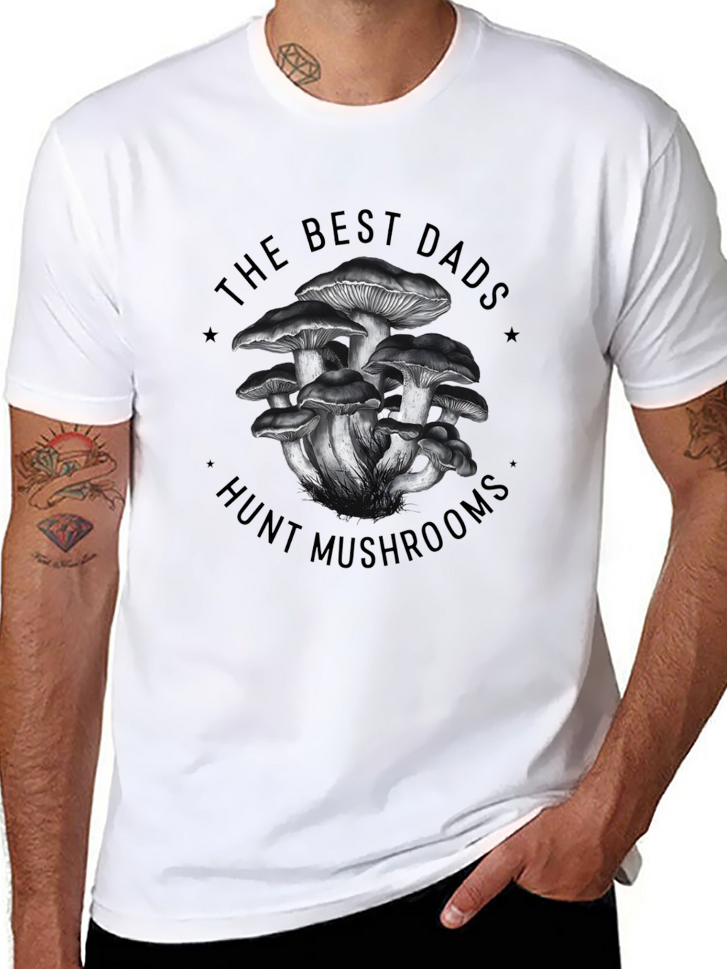 Best Dads Hunt Mushrooms Graphic T-Shirt