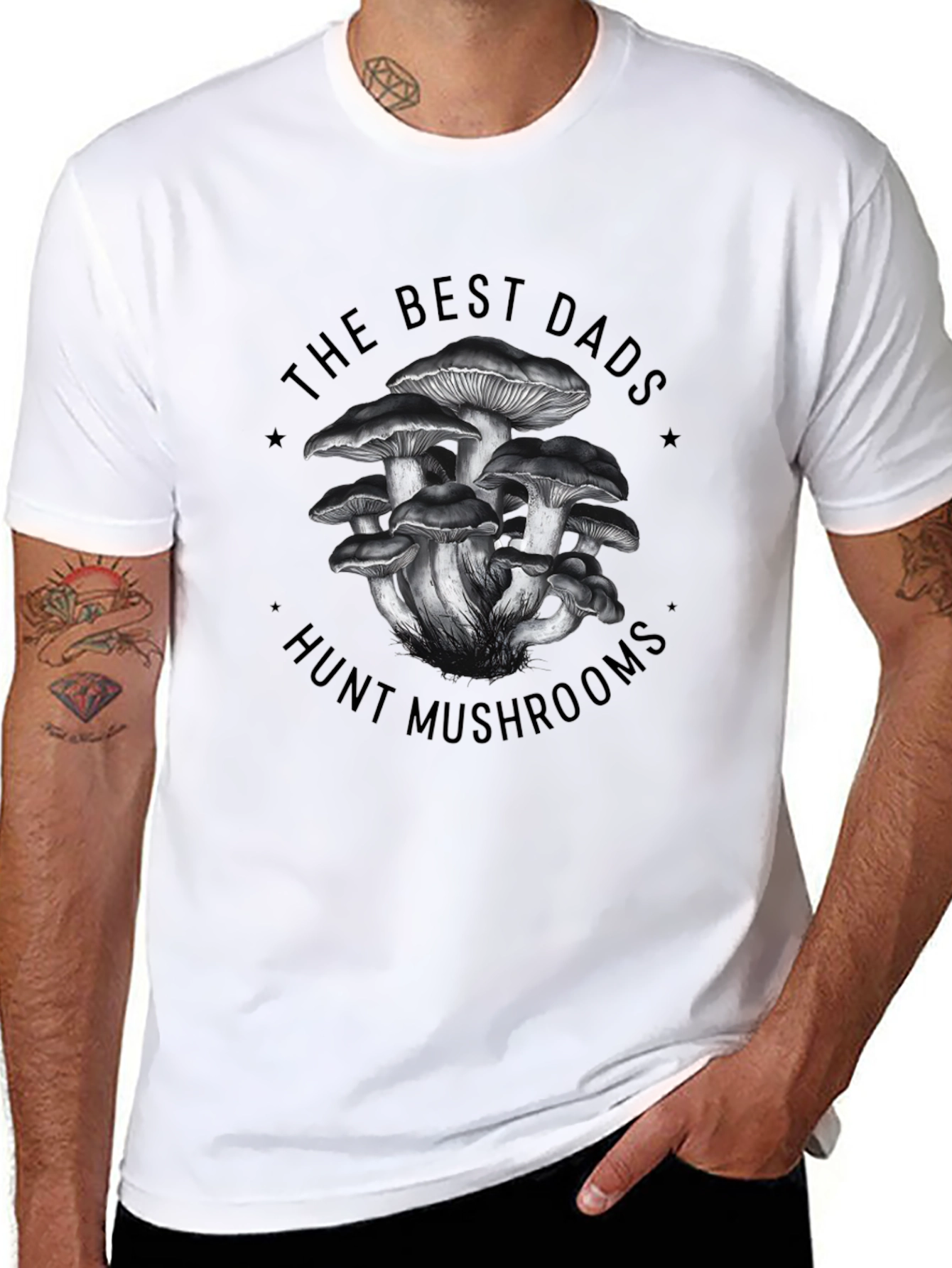Best Dads Hunt Mushrooms Graphic T-Shirt