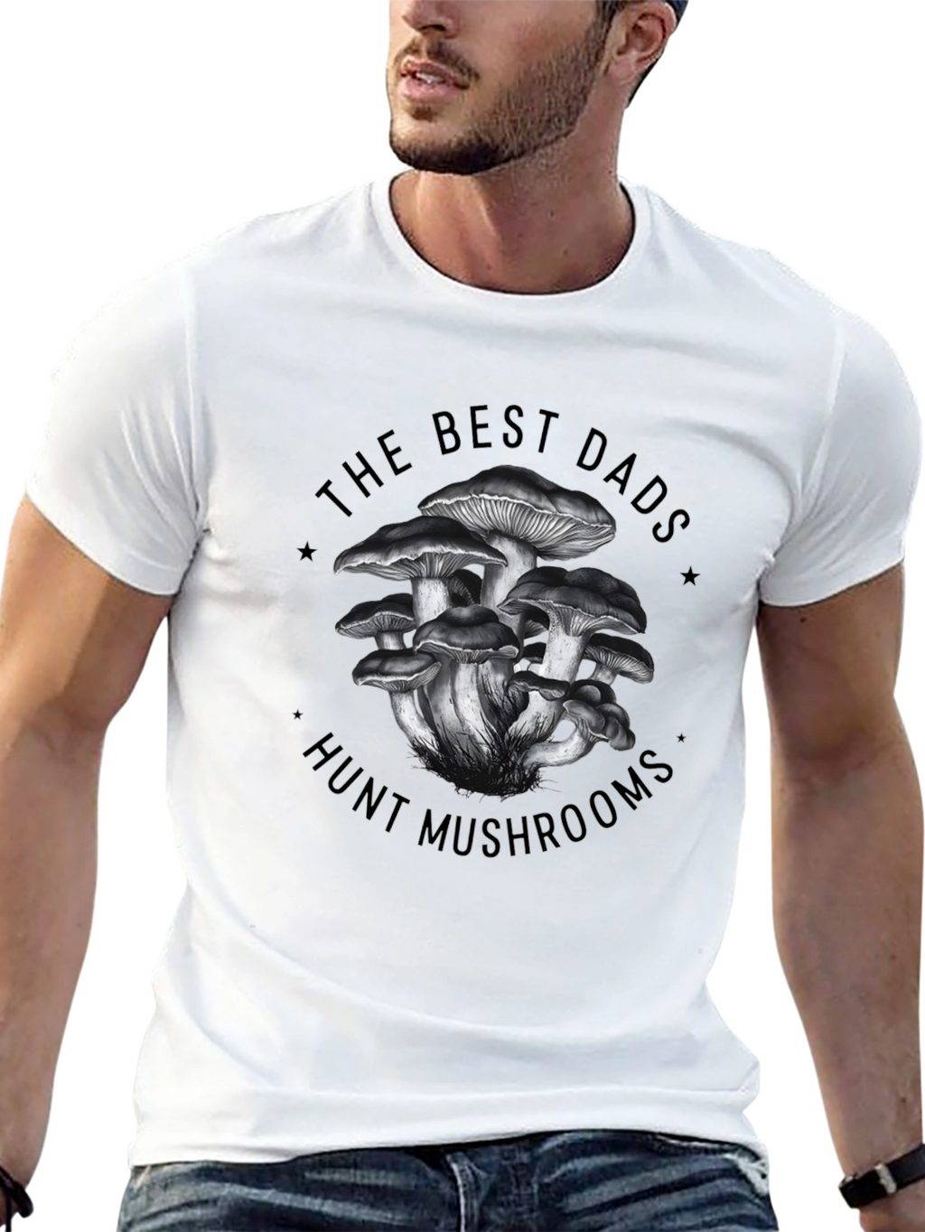 Best Dads Hunt Mushrooms Graphic T-Shirt