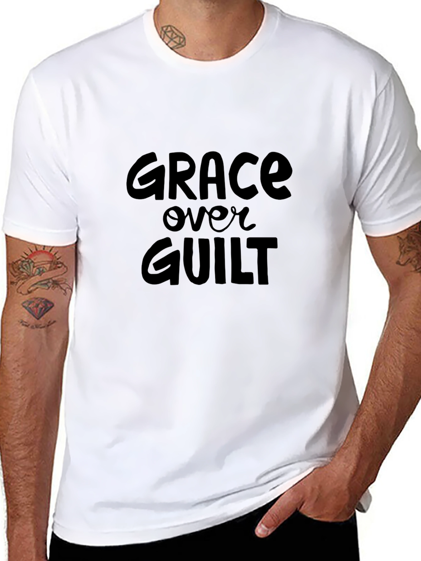 Grace Over Guilt Black Graphic Tee