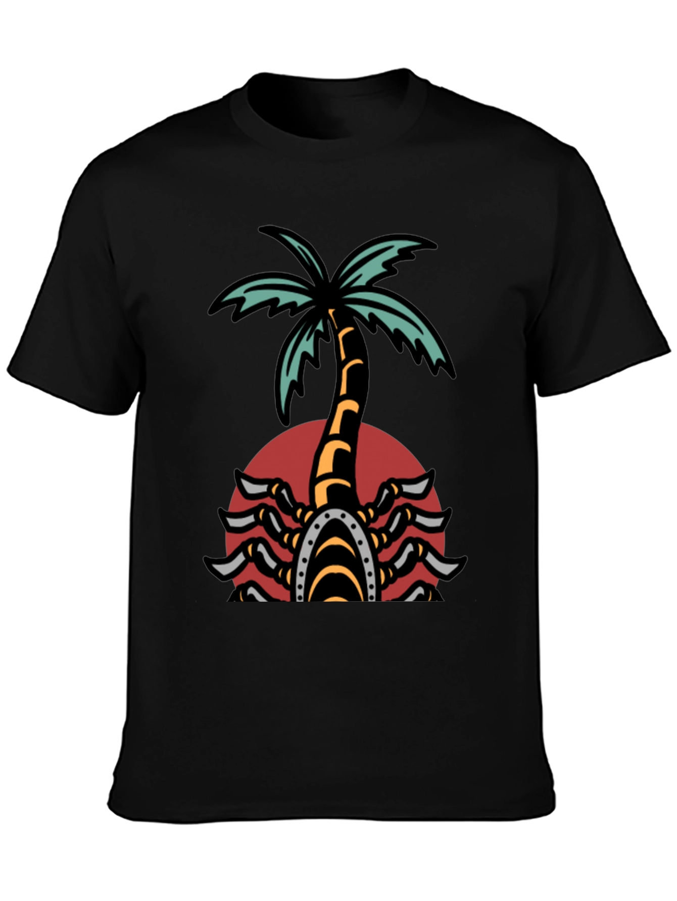 Palm Tree Scorpion Graphic T-Shirt