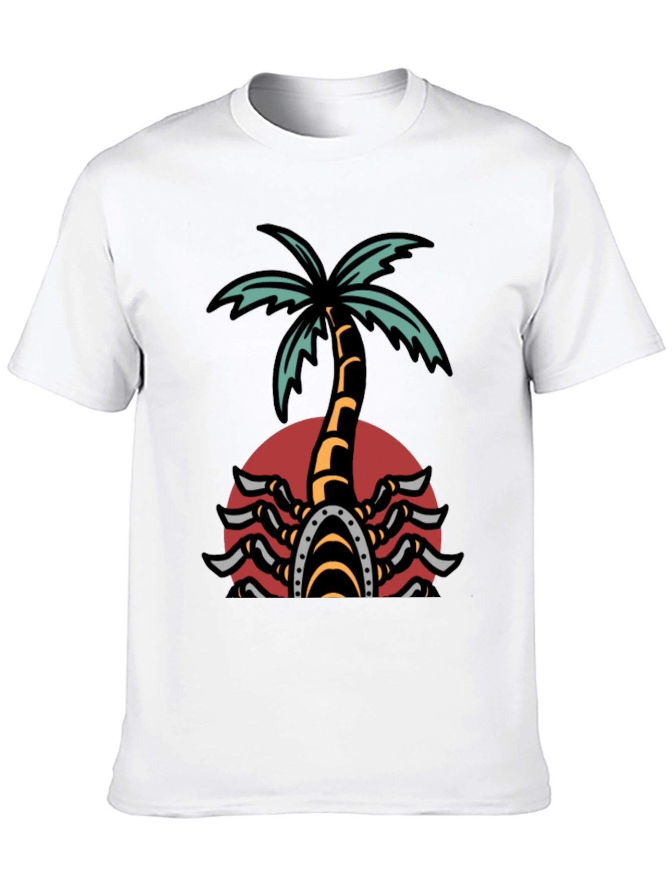 Palm Tree Scorpion Graphic T-Shirt