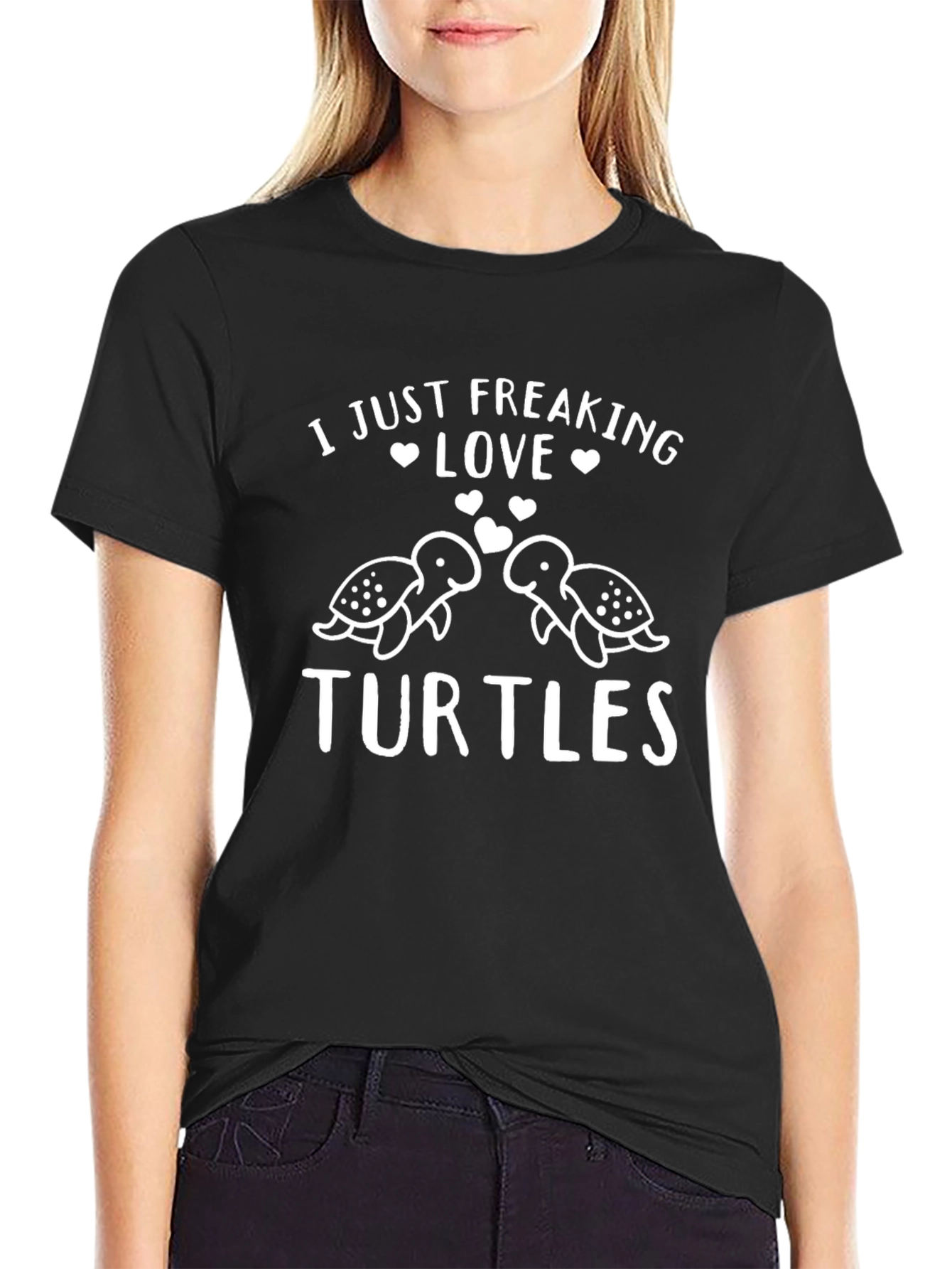 I Just Freaking Love Turtles Black T-Shirt