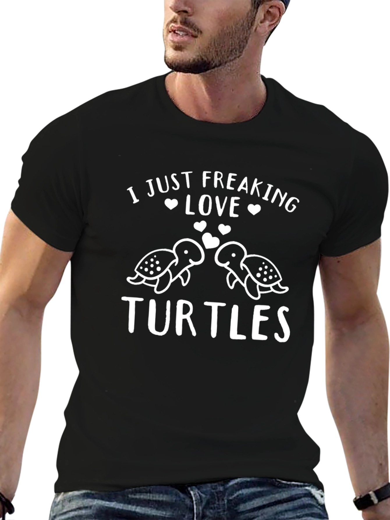 I Just Freaking Love Turtles Black T-Shirt