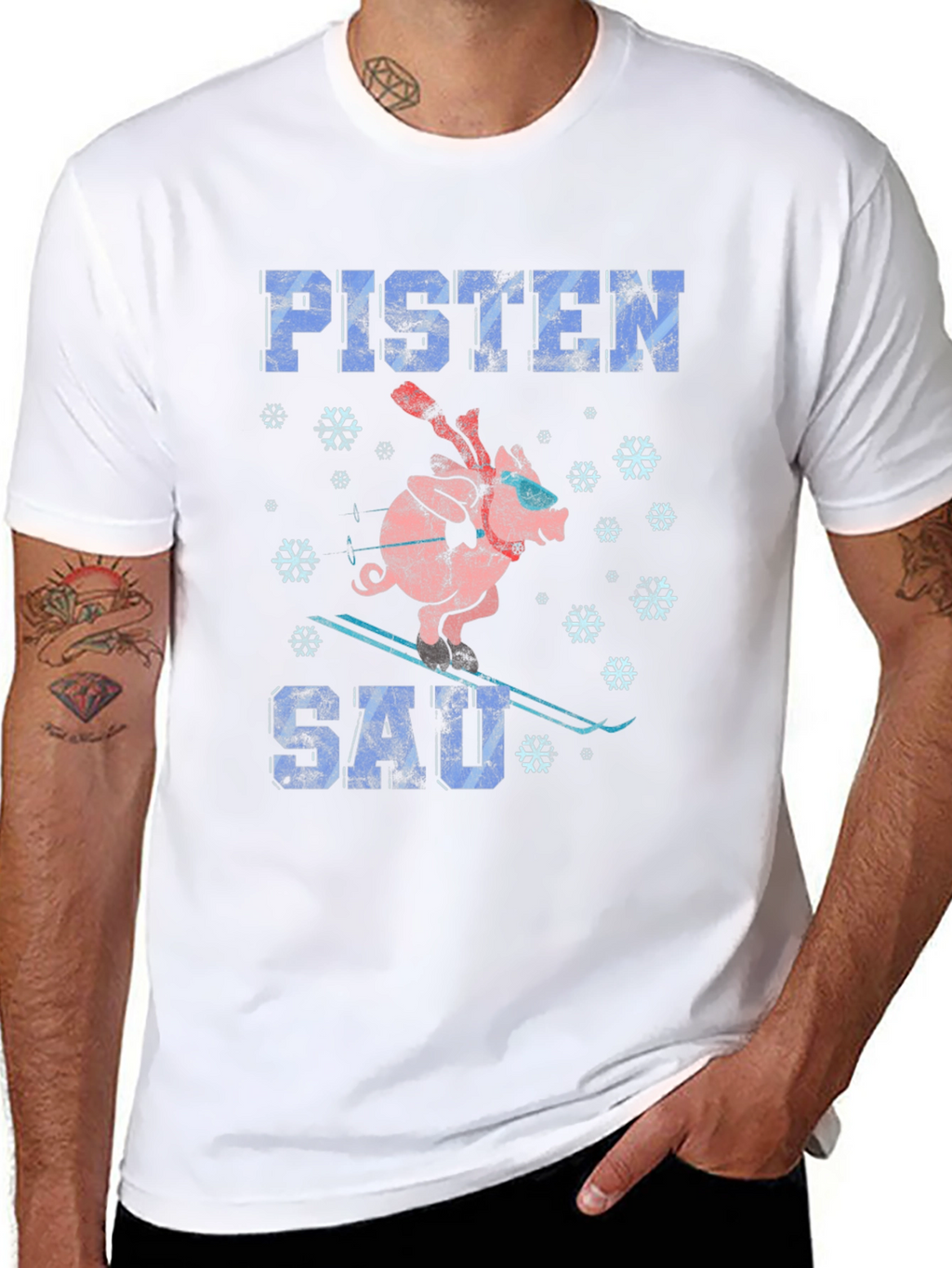 Pisten Sau Ski Pig T-Shirt - Fun Winter Tee