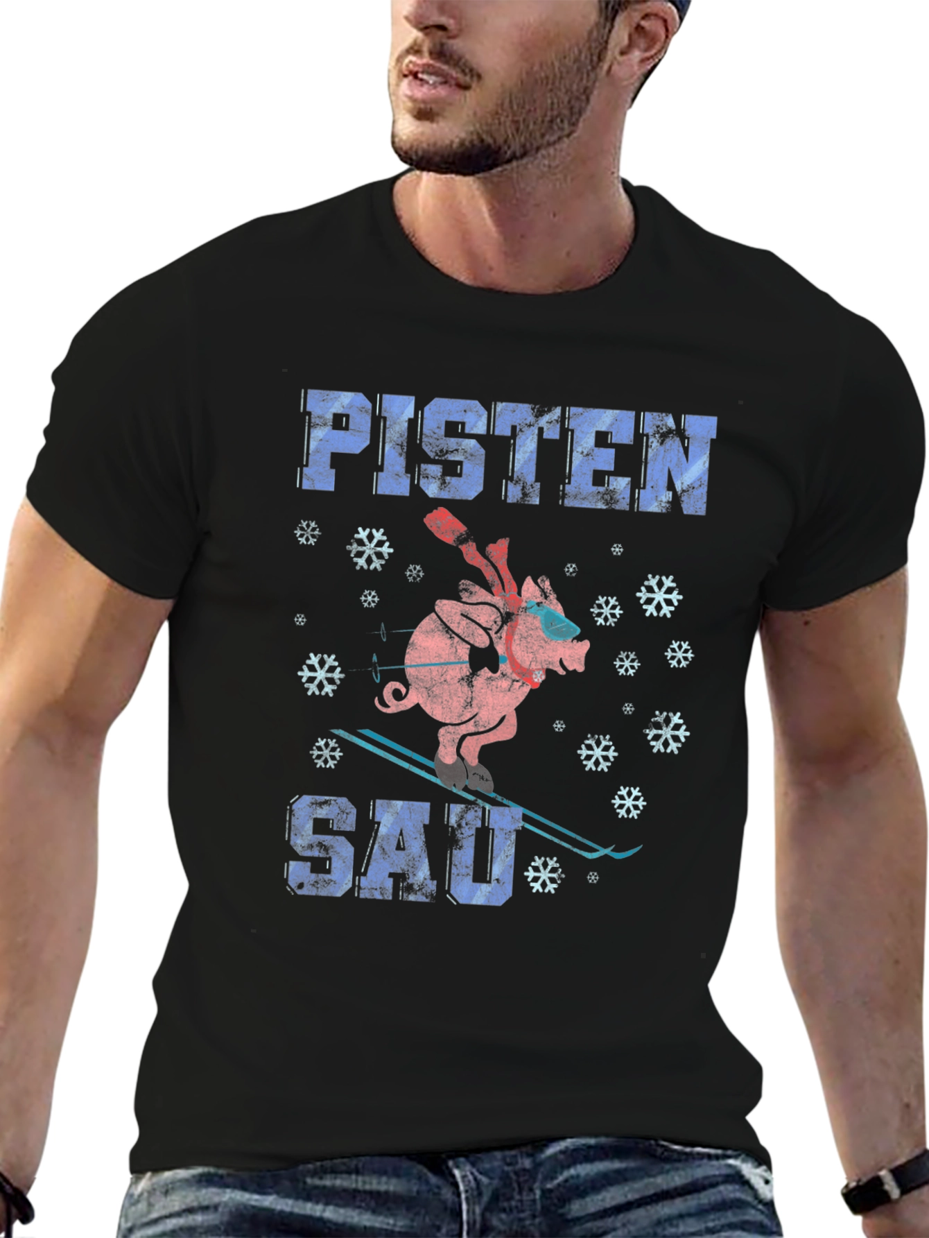 Pisten Sau Ski Pig T-Shirt - Fun Winter Tee
