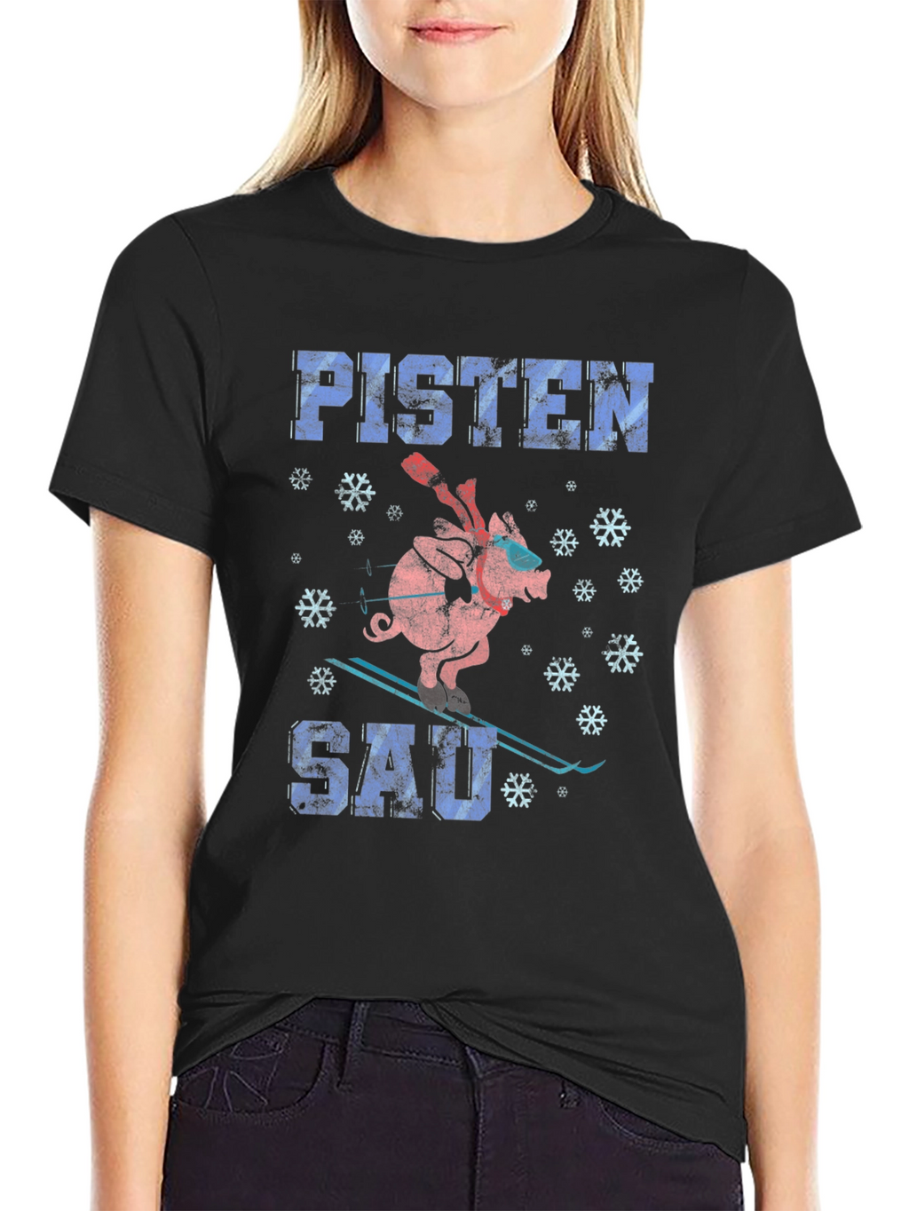 Pisten Sau Ski Pig T-Shirt - Fun Winter Tee