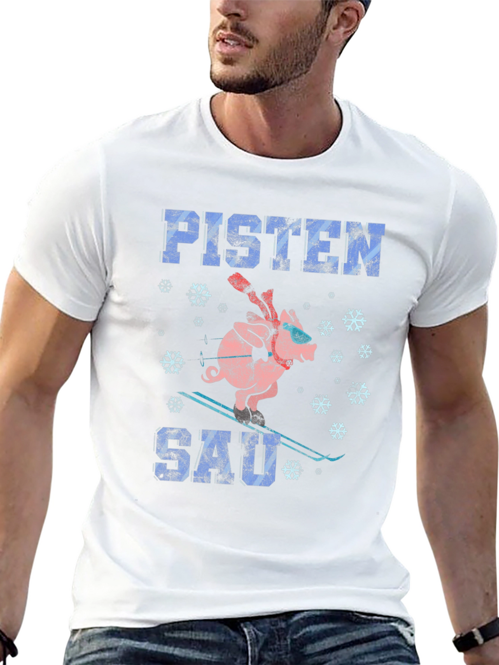 Pisten Sau Ski Pig T-Shirt - Fun Winter Tee