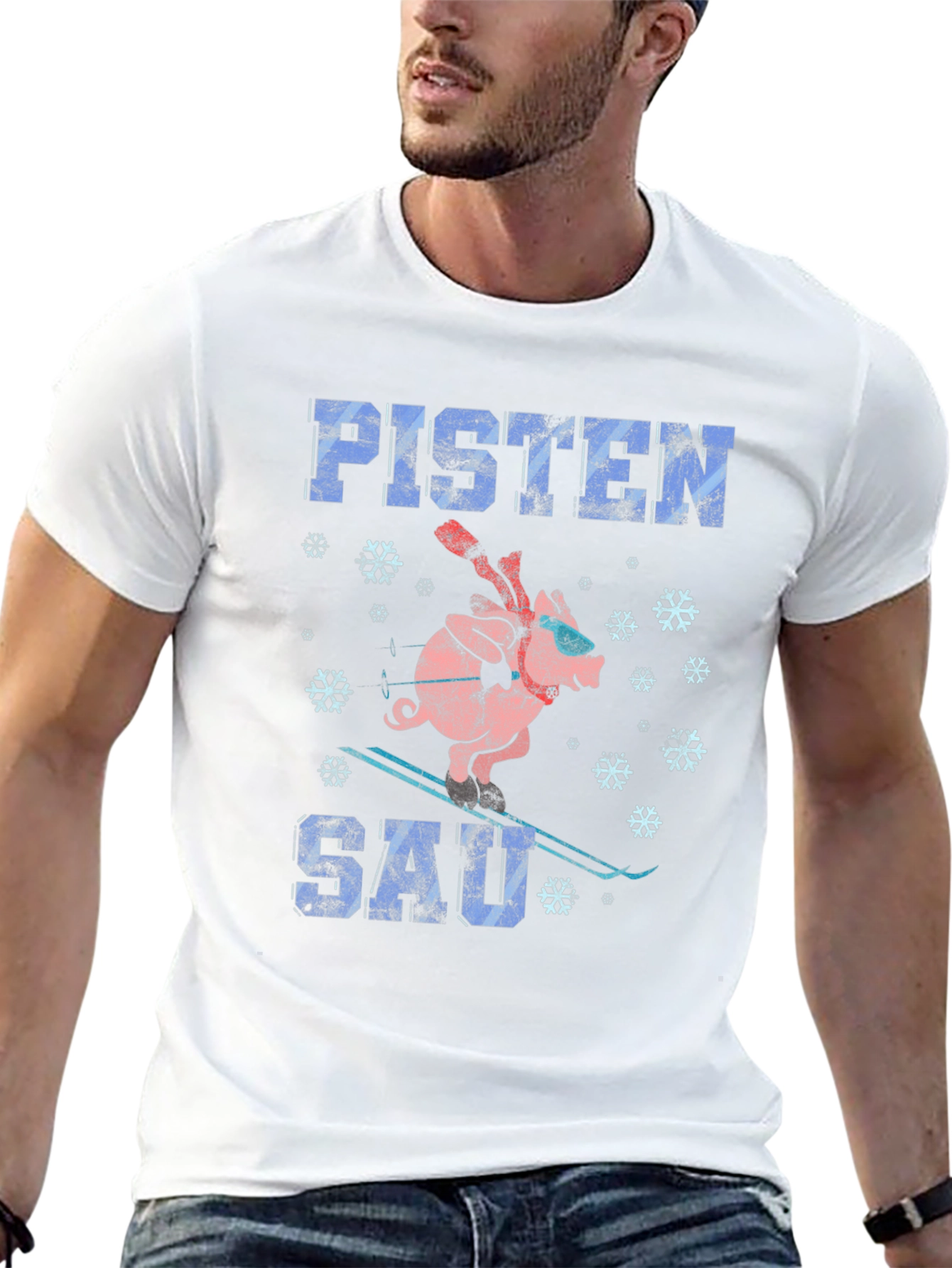 Pisten Sau Ski Pig T-Shirt - Fun Winter Tee