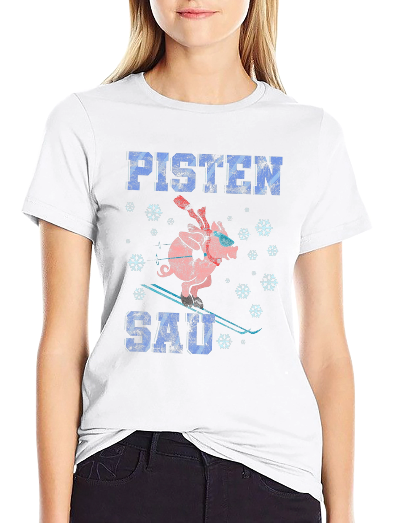 Pisten Sau Ski Pig T-Shirt - Fun Winter Tee