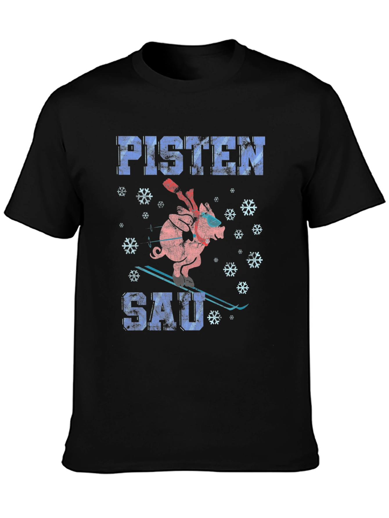 Pisten Sau Ski Pig T-Shirt - Fun Winter Tee