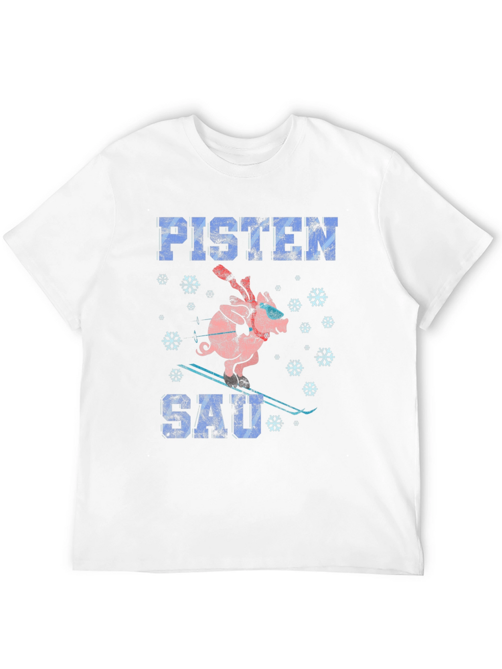 Pisten Sau Ski Pig T-Shirt - Fun Winter Tee