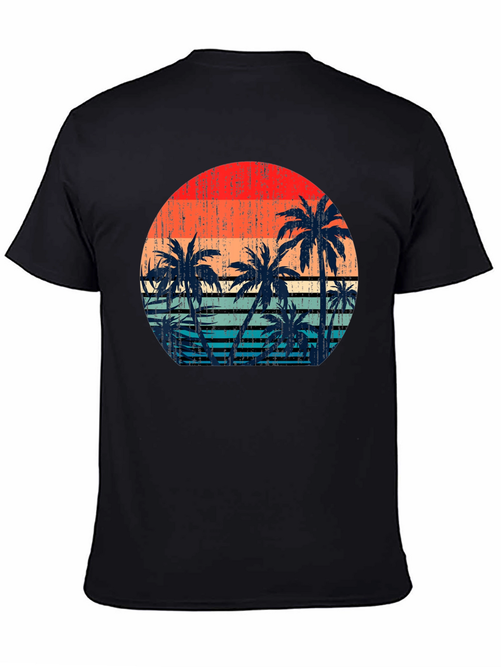 Retro Sunset Palm Tree Graphic T-Shirt
