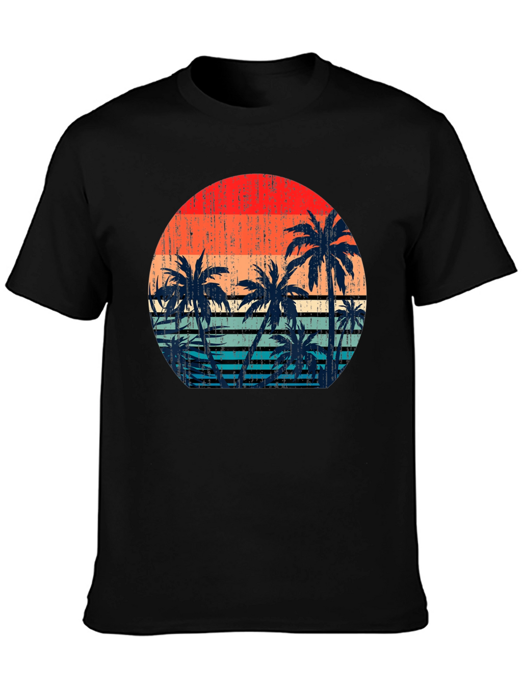 Retro Sunset Palm Tree Graphic T-Shirt