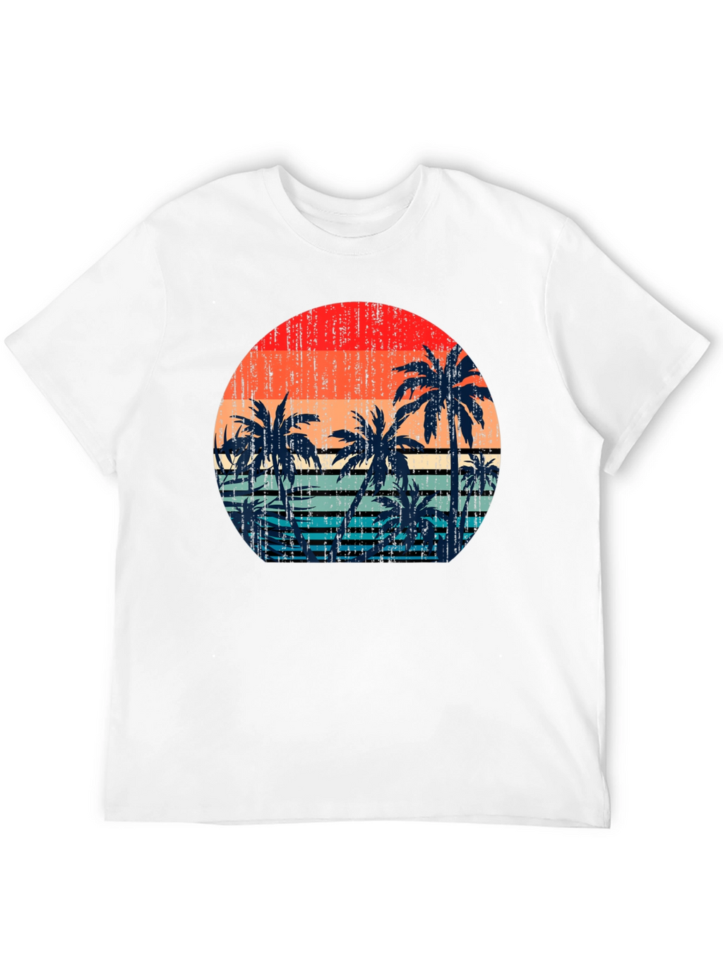 Retro Sunset Palm Tree Graphic T-Shirt