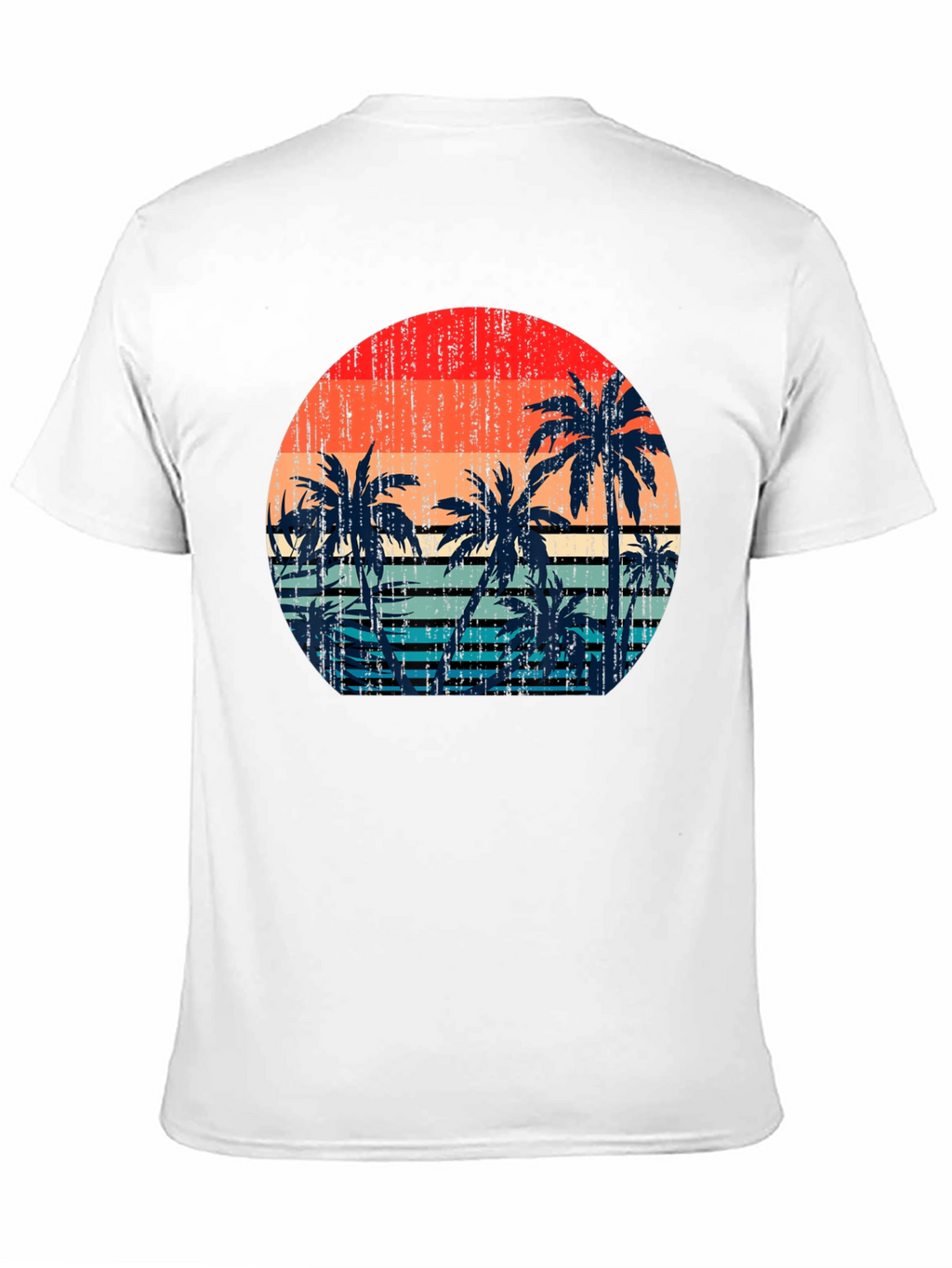 Retro Sunset Palm Tree Graphic T-Shirt