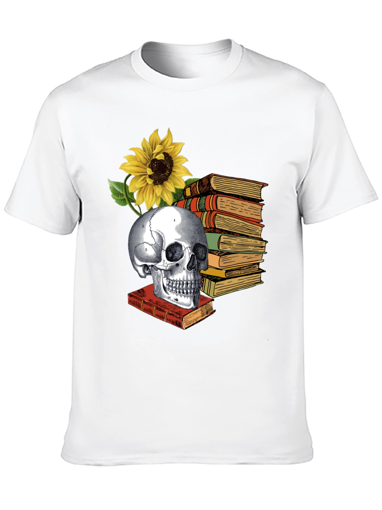 Skull & Books Graphic Tee - Read in Peace