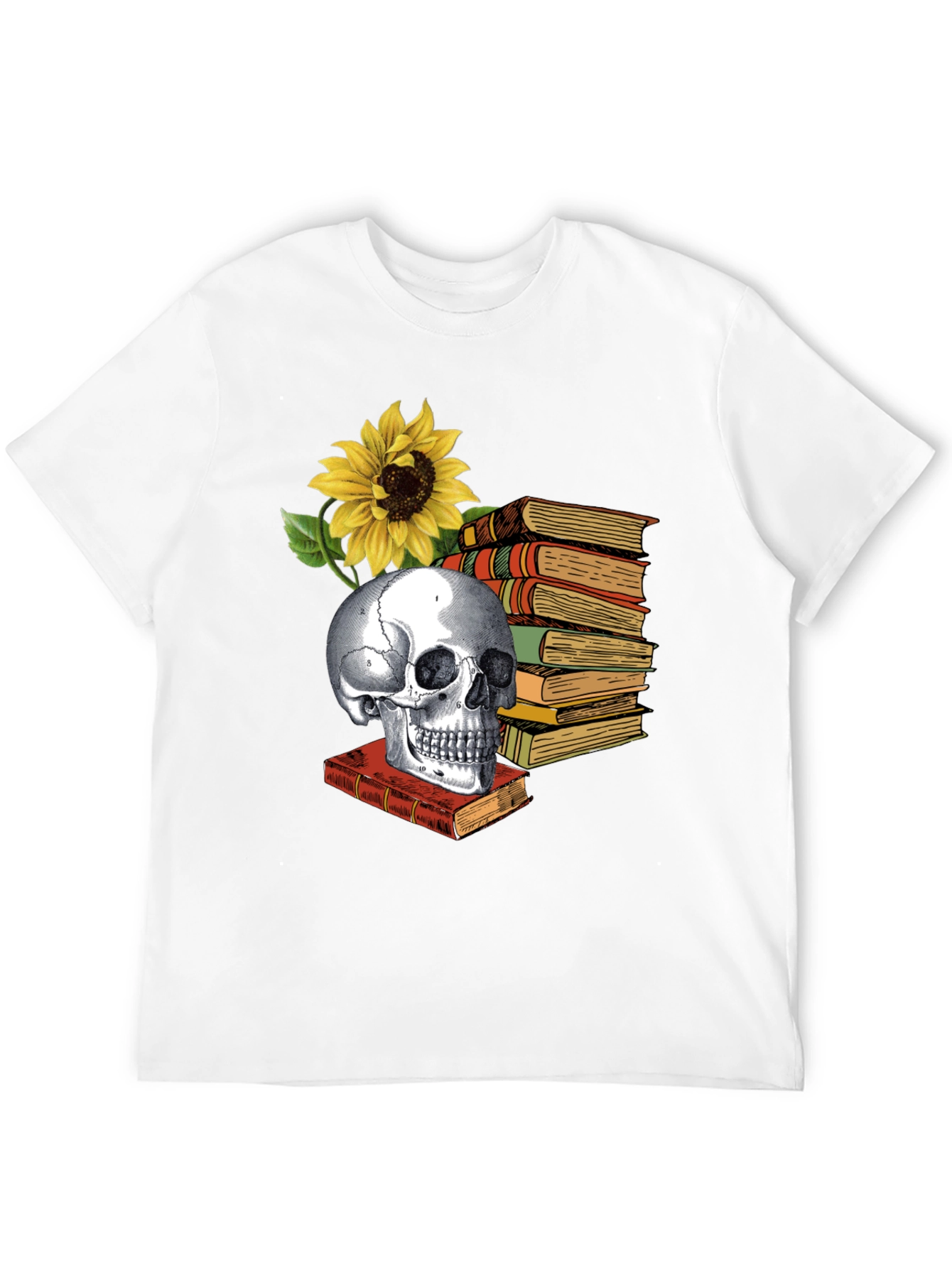Skull & Books Graphic Tee - Read in Peace