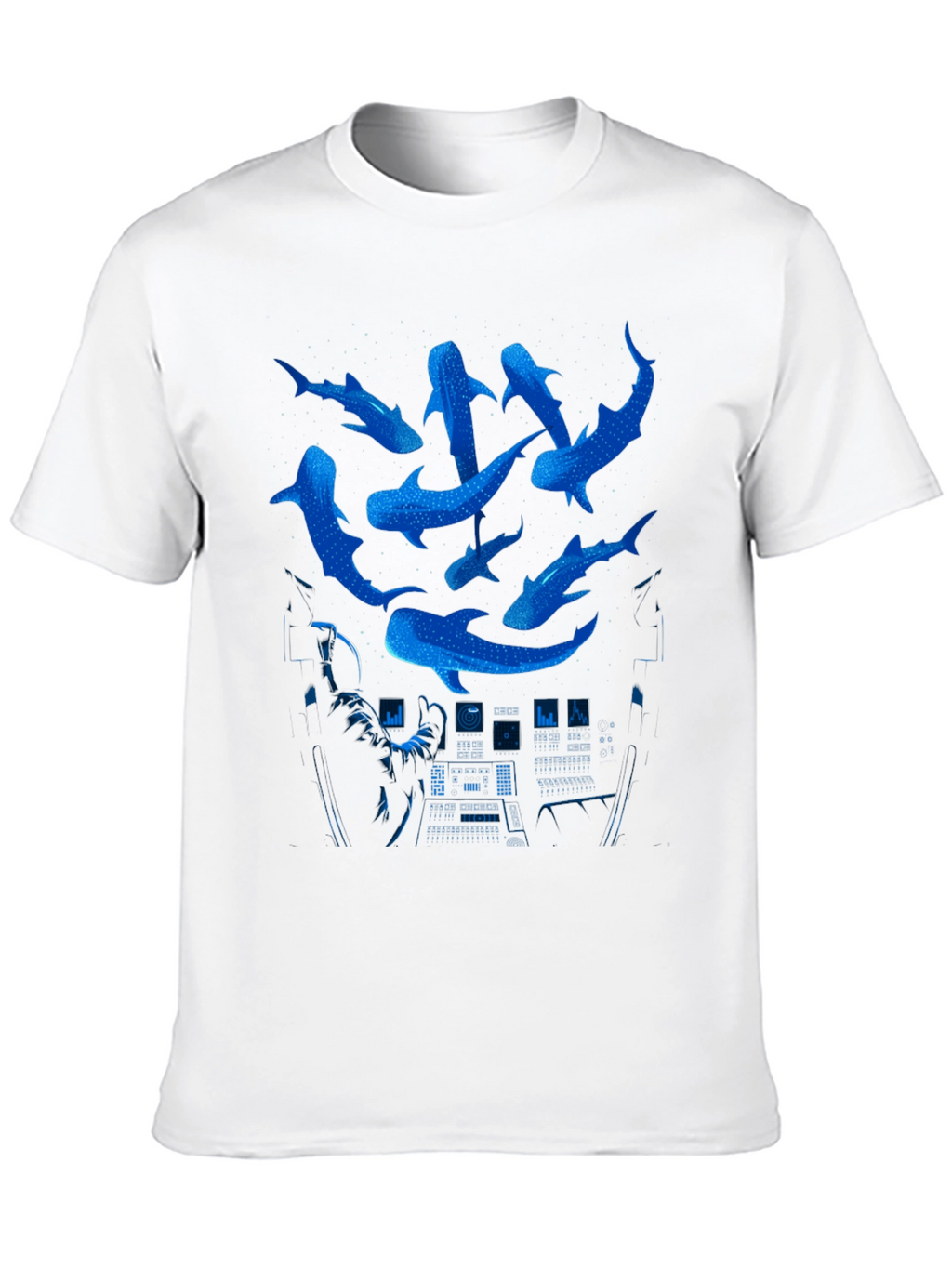 Astronaut Whale Shark T-Shirt - Space Ocean Graphic Tee