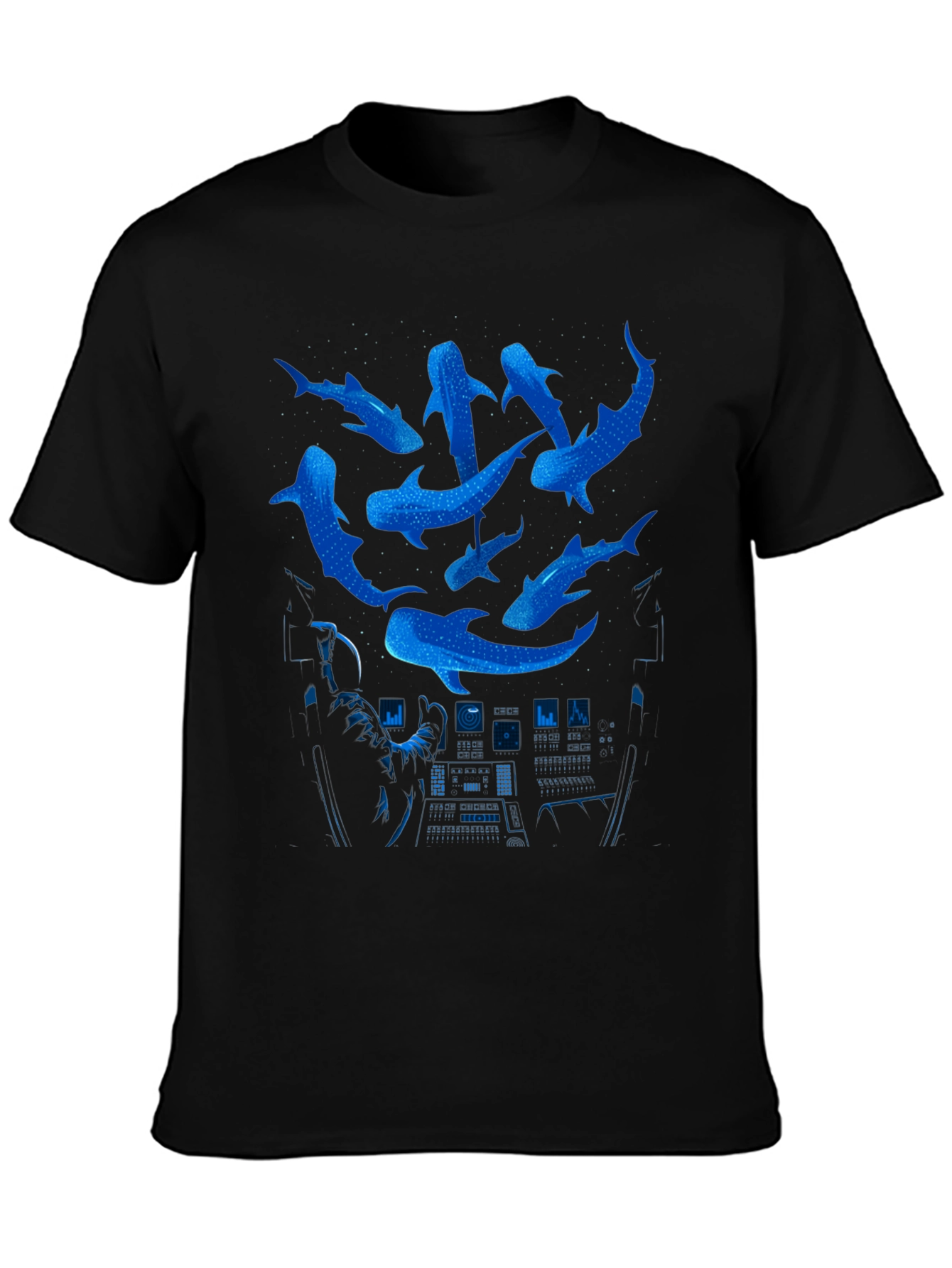 Astronaut Whale Shark T-Shirt - Space Ocean Graphic Tee