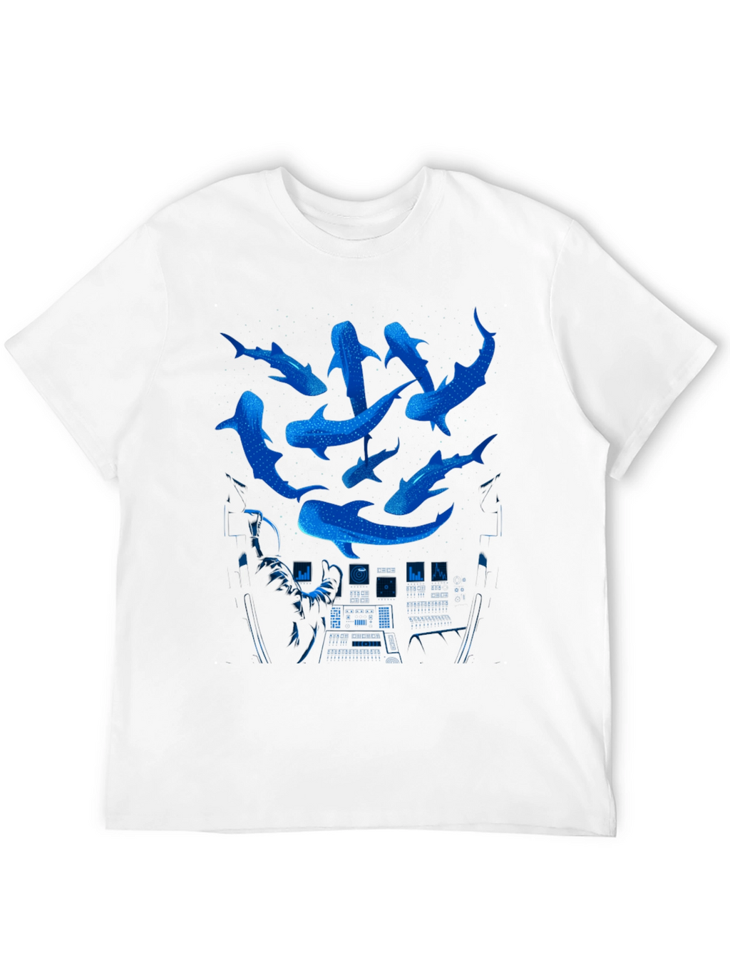 Astronaut Whale Shark T-Shirt - Space Ocean Graphic Tee