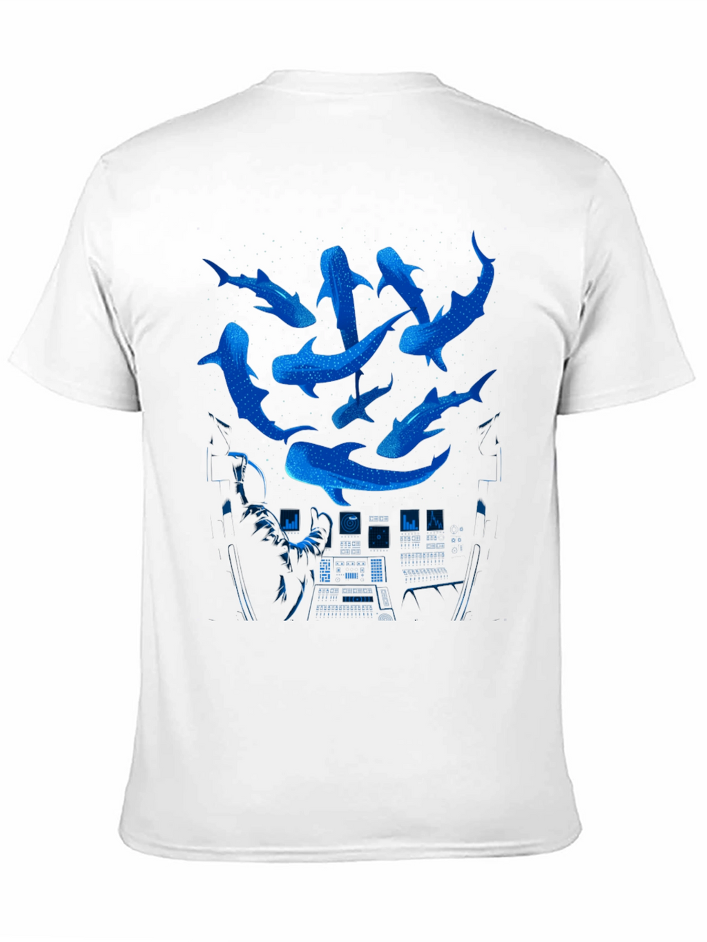 Astronaut Whale Shark T-Shirt - Space Ocean Graphic Tee