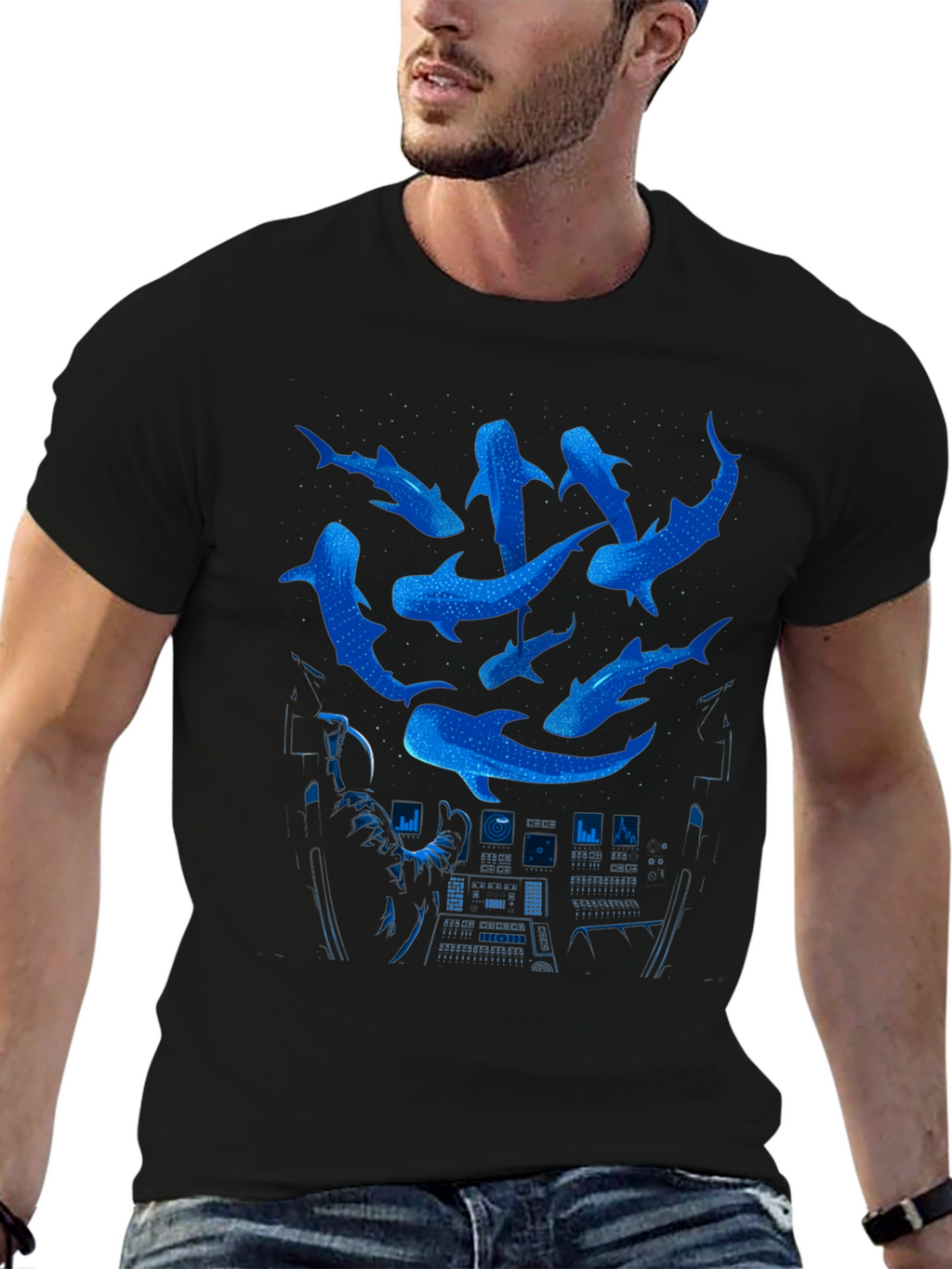 Astronaut Whale Shark T-Shirt - Space Ocean Graphic Tee