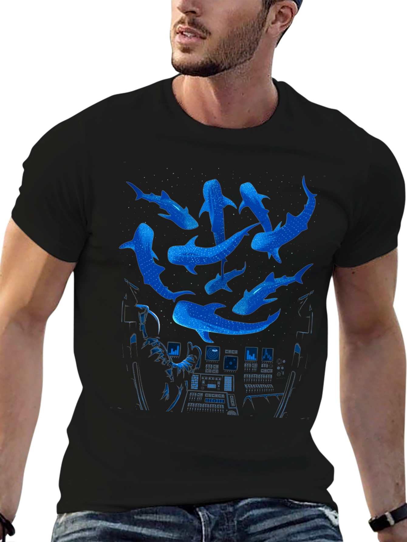 Astronaut Whale Shark T-Shirt - Space Ocean Graphic Tee