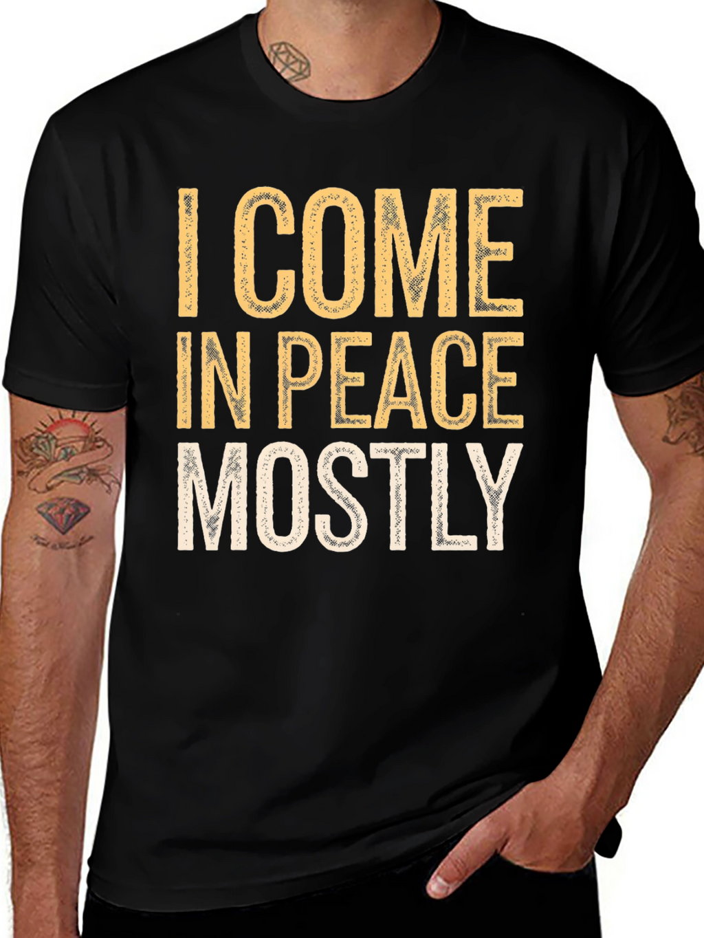 I Come in Peace Mostly Graphic T-Shirt