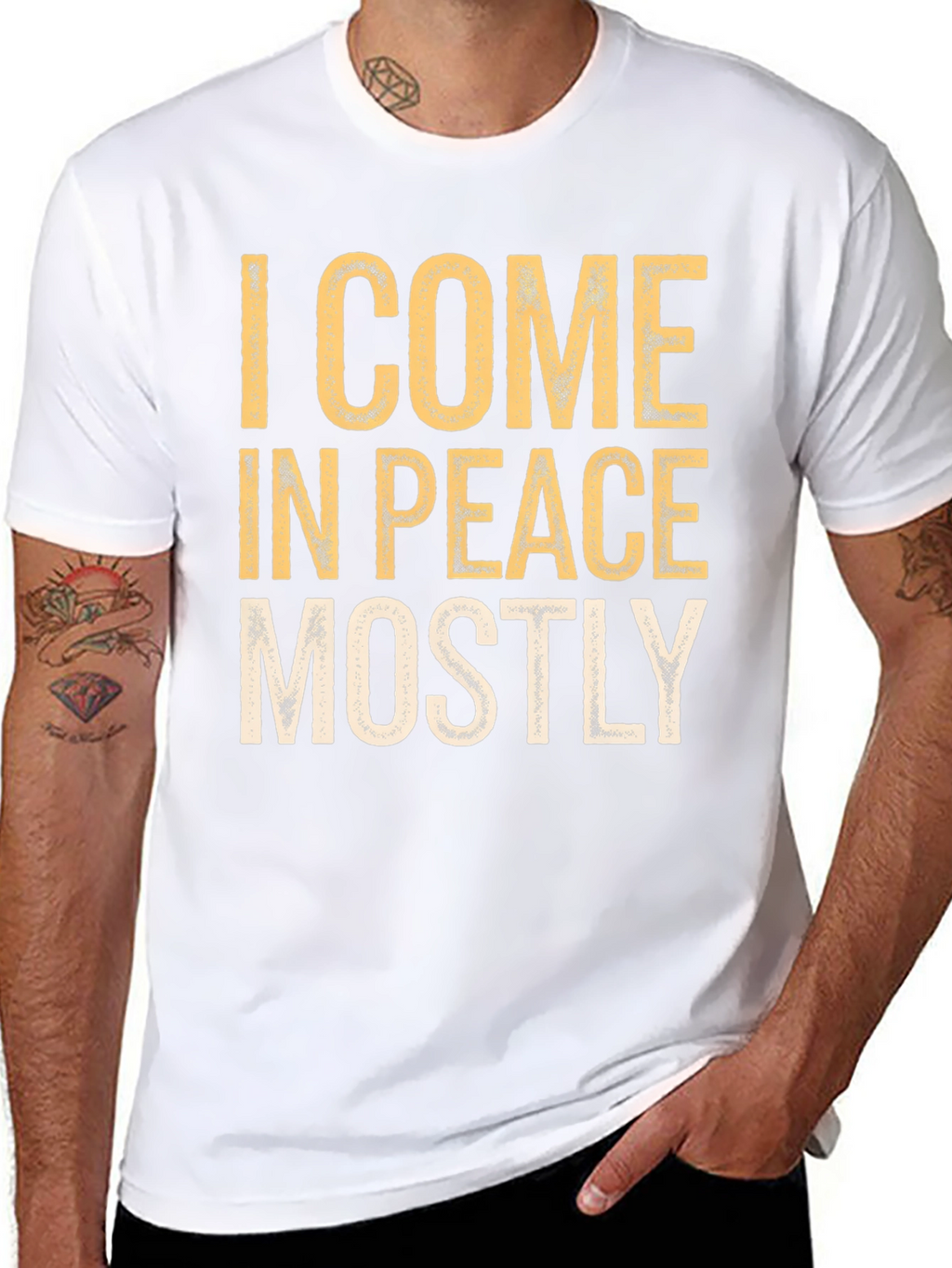 I Come in Peace Mostly Graphic T-Shirt