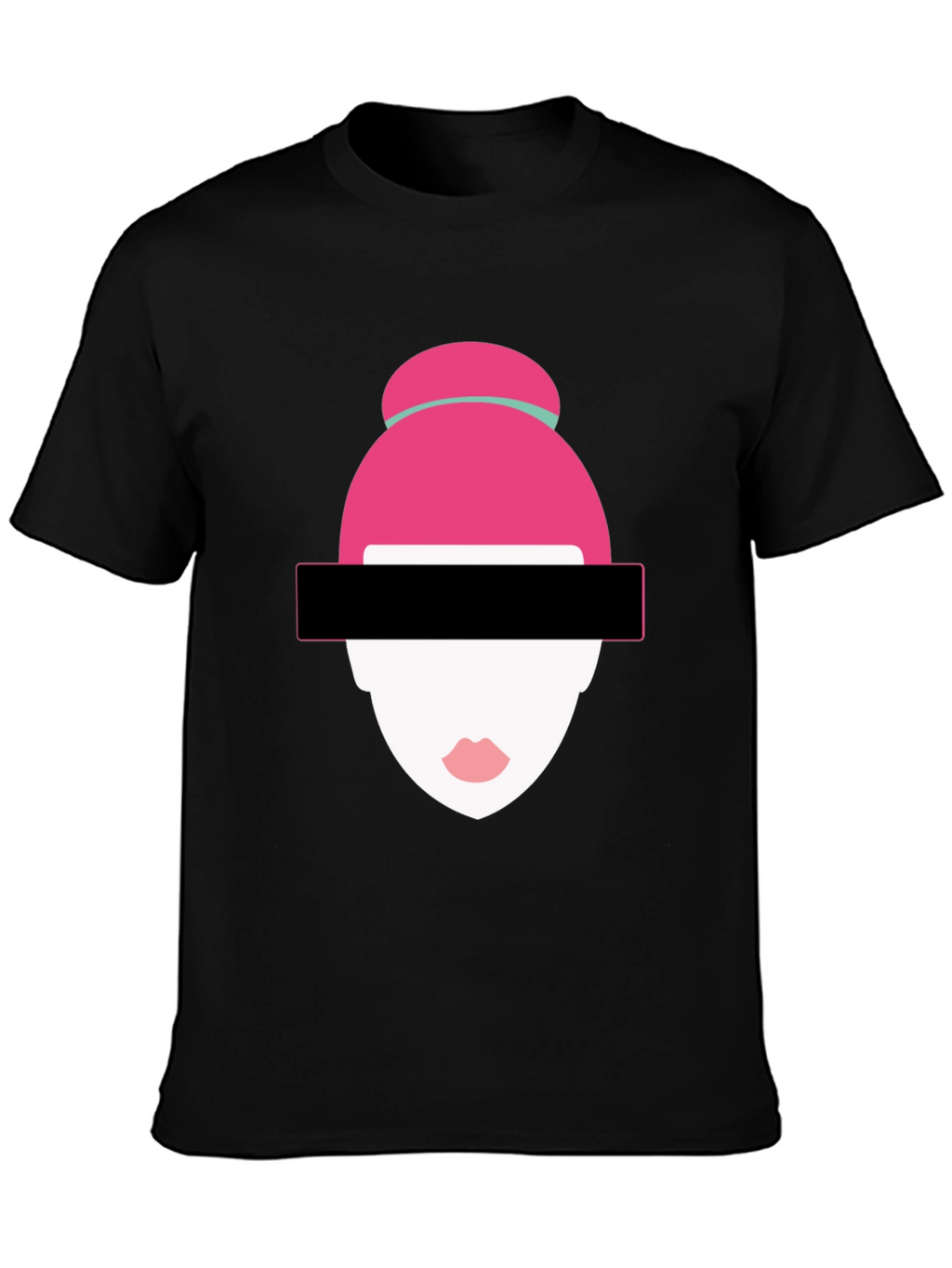 Abstract Woman Graphic Tee - Modern Style Black T-Shirt