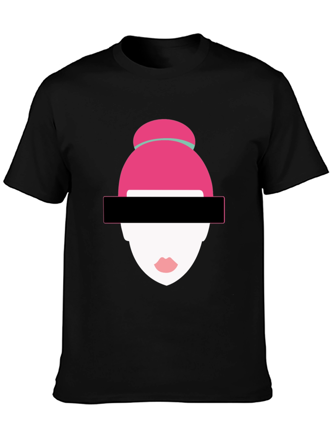 Abstract Woman Graphic Tee - Modern Style Black T-Shirt